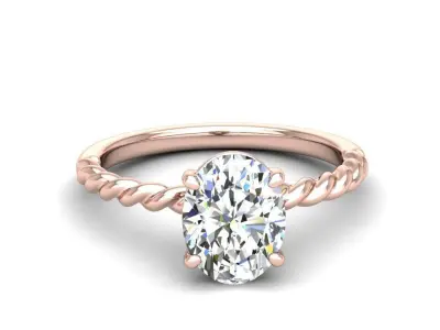 Engagement ring Victoria oval 3D print model