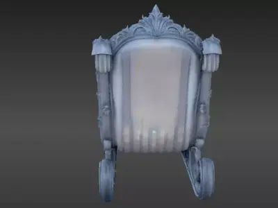 Luxury Sleigh 3D Model Holiday Fantasy Sleigh  Low-poly 3D model