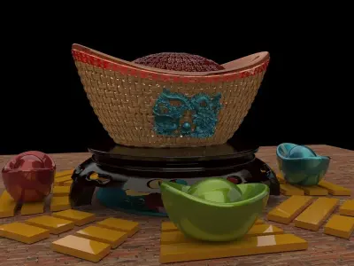 Chinese gold Ingo 3D model