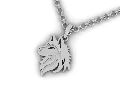 Wolf Pendant 3D print model