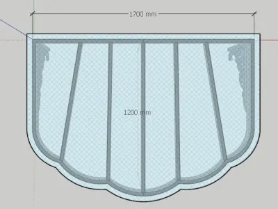 3D Model Iron Glass Roof Art Mounted Villa Facade 3D model 3D model