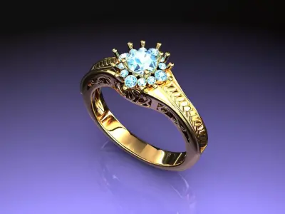 Fancy diamond ring 3D print model