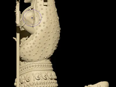 crocadile god matha devi gold silver 3D print model