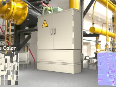 Electrical Distribution Cabinet 13 Low-poly 3D model