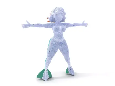 Fantasy Mermaid Character model pack Low-poly 3D model