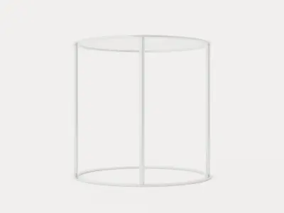 Drum Table - Chrome Low-poly 3D model