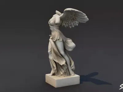 Nike of Samothrace Low-poly 3D model