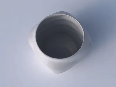 Vase quadratic stumpy with pronounced horizontal sections 3D print model