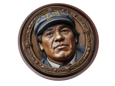 Diego Maradona Footballer Medallion 3D print model