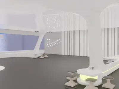 Sci-Fi Interior SCENE futuristic INTERIOR 3D OFFICE car STUDIO 3D model