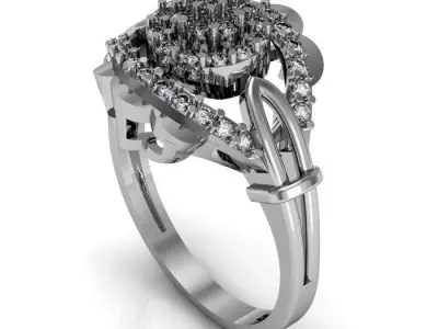 wedding ring 3D print model 35