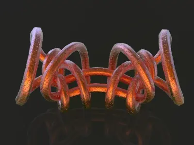 Knot orange spiral ring Free 3D model