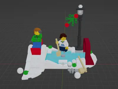 Wikibricks3D - 40107 Winter Skating Scene 3D print model