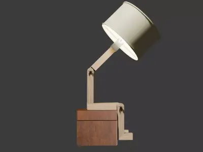 Funky Stickman Lamp with Bench Free low-poly 3D model