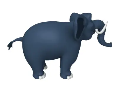 Elephant Cartoon 02 3D model