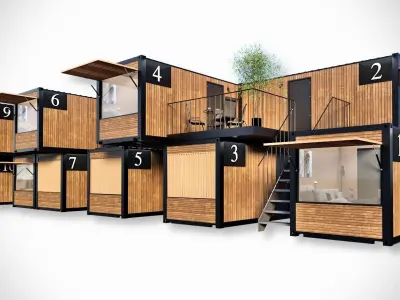 container hotel 3d model Low-poly 3D model