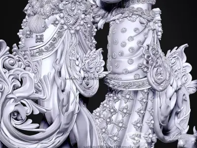 Radha Krishna 3D Print STL  3D print model