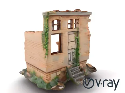 Abandoned House Ruin model pack Low-poly 3D model