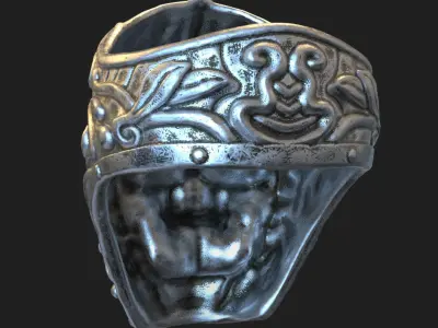 Skull ring jewelry Ancient Warrior vol1 3D print model