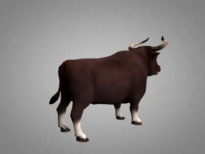 Bull or bizon Low-poly 3D model