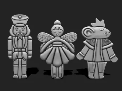 3D Printable Christmas - Nutcracker - Princess - Mouse King STL 3D print model