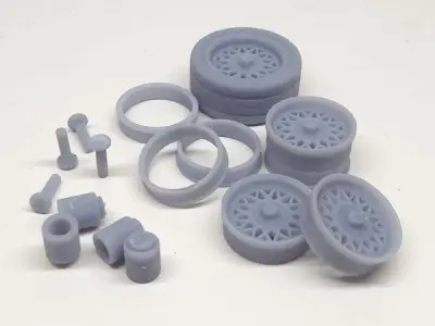 3D printable retro wheel for model building 3D print model