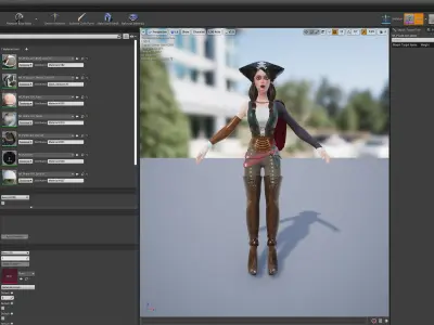 Pirate Girl UE4 Low-poly 3D model