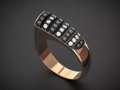 A MAN S RING WITH AN ORIGINAL SHAPE 3D print model