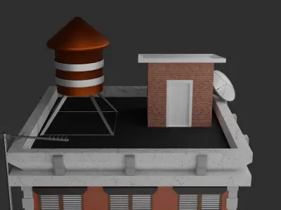 low poly buillding house Low-poly 3D model