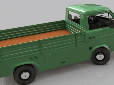 VOLKSWAGEN TRANSPORTER T3 PICKUP - 1979 3D model