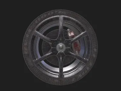 Tire with rims Low-poly 3D model