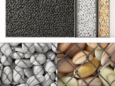 Gabion pebble oval low n5 3D model