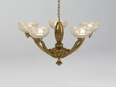 A Fabulous C1920s Art Deco Chandelier 3D model