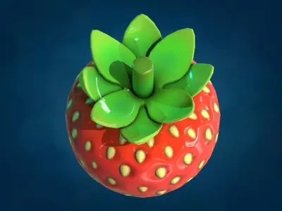 Strawberry Low-poly 3D model