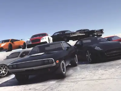 8 Fast Cars Pack Unity Assets 3D model