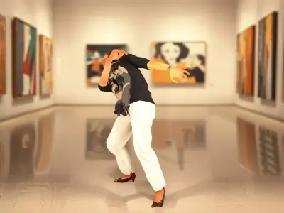 Elegant Scarf Lady model pack Low-poly 3D model