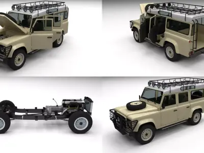 Full Land Rover Defender 110 Station Wagon 3D model