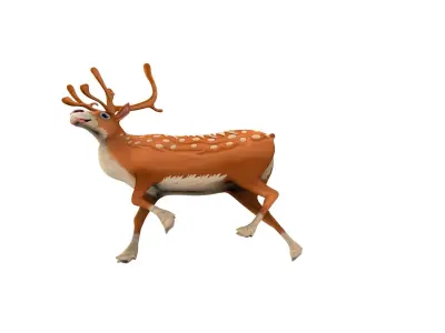 Cartoon elk reindeer Model Toon Low-poly 3D model