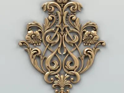Carved decor central 002 3D model
