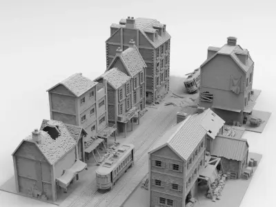 Buildings World War 2  3D print model