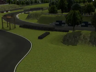 Trackwood drift race track Low-poly 3D model