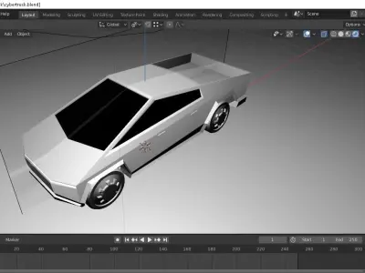 Cybertruck futuristic car 3D model
