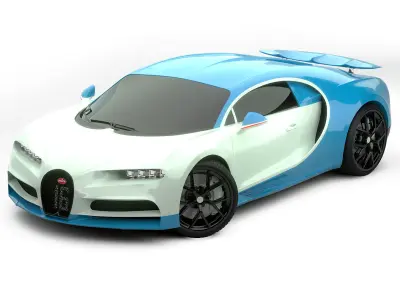 Bugatti Chiron Sport 2021 Blue White 3D model