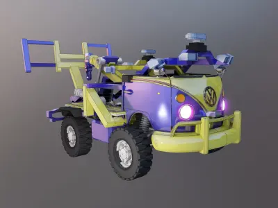 Kombi Transporter Wrecker Vehicle  3D model