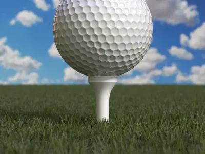 Golf Ball And Tee 3D model