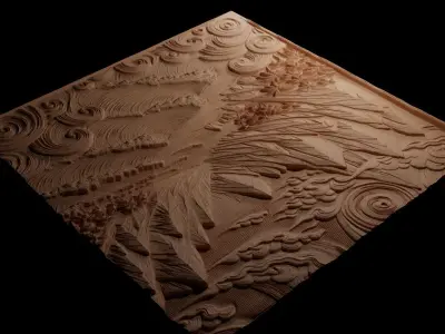 Delta CNC 3d Print High Relief Sand Casting 3D print model