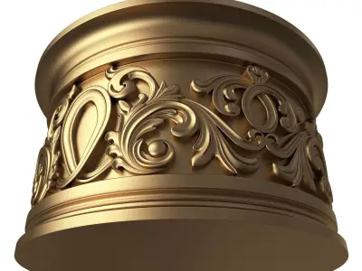 Carved Capital 1306 Low-poly 3D model