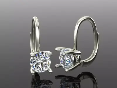 Women Diamond Earrings 3D print model 78