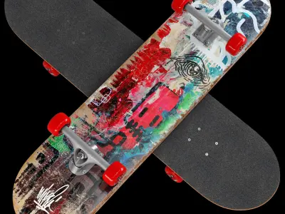 Skateboard set 006 3D model