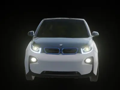 Electric Car Low-poly 3D model